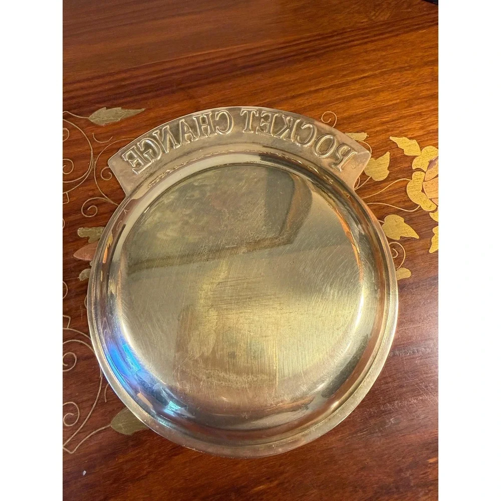 Vintage Brass Pocket Change Tray